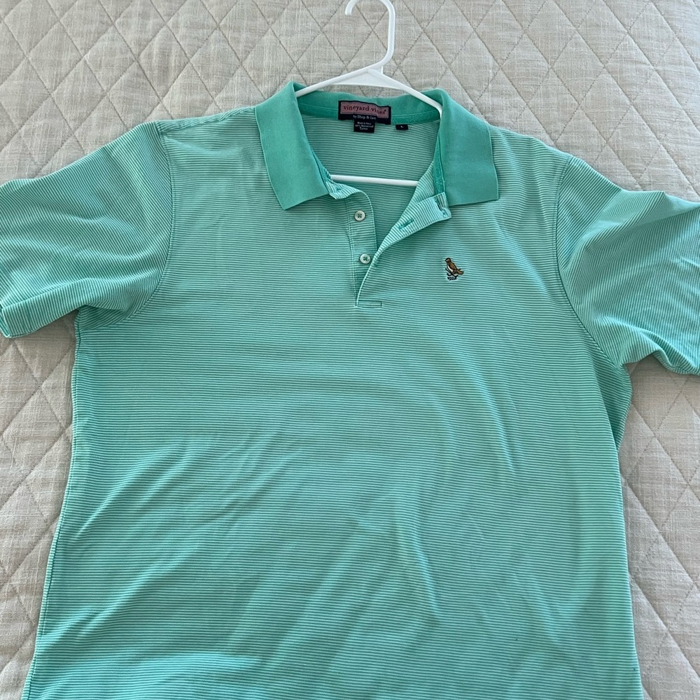 Men’s Vineyard Vines Green Polo Shirt Sz L Sports, Pickelball Tennis